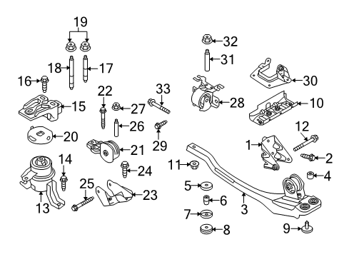 2010 Mercury Mariner Engine & Trans Mounting Engine Support Diagram for 9L8Z-6P094-C