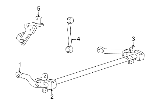1999 Ford F-250 Super Duty Stabilizer Bar & Components - Front Stabilizer Bar Bracket Diagram for F81Z-5486-DA
