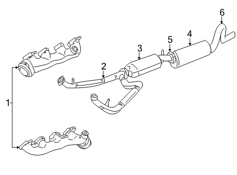 1997 Ford E-150 Econoline Club Wagon Exhaust Components, Exhaust Manifold Manifold Diagram for F65Z-9430-A