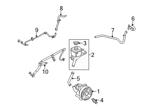 2008 Mercury Milan P/S Pump & Hoses, Steering Gear & Linkage Lower Return Tube Diagram for 6E5Z-3A713-BC
