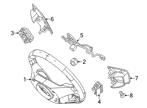 2012 Ford Fusion Cruise Control System Steering Wheel Nut Diagram for -W711835-S424