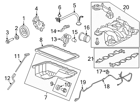 2009 Ford Crown Victoria Filters Oil Tube Gasket Diagram for 3W7Z-6625-AA