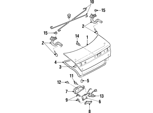2002 Ford Escort Trunk Latch Assembly Diagram for F8CZ-6343200-AB