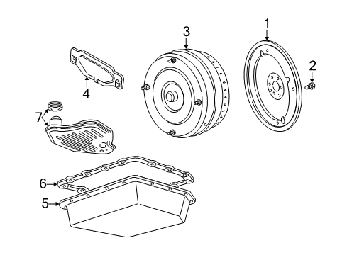 2006 Ford Crown Victoria Automatic Transmission Filter Gasket Diagram for F2VY-7A191-A