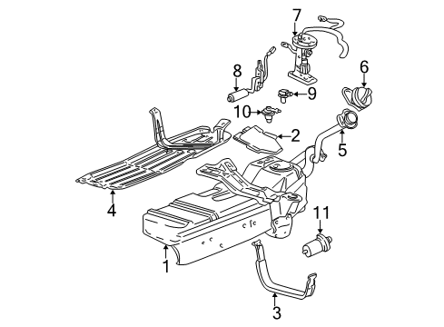 2001 Ford Explorer Sport Trac Fuel System Components Fuel Sender Unit Gasket Diagram for F57Z-9276-AC