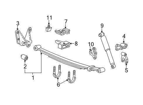 2004 Ford Ranger Rear Suspension Components, Stabilizer Bar Spring Diagram for 9L5Z-5560-B