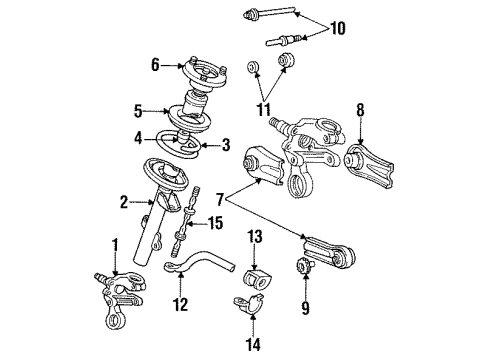 1993 Mercury Sable Rear Suspension Components, Lower Control Arm Tension Rod Bushing Diagram for E6DZ-5A959-A