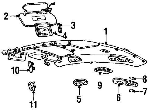 2002 Lincoln Continental Interior Trim - Roof Microphone Diagram for XF3Z19A391AA