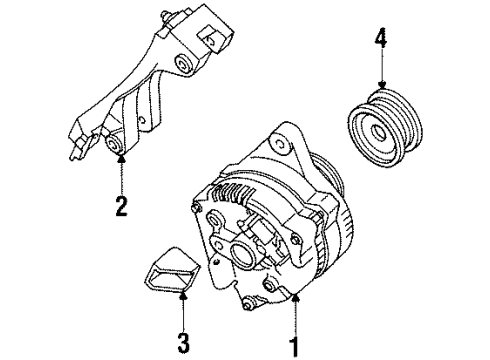 2000 Ford Contour Alternator Alternator Diagram for 4U2Z-10V346-CWRM