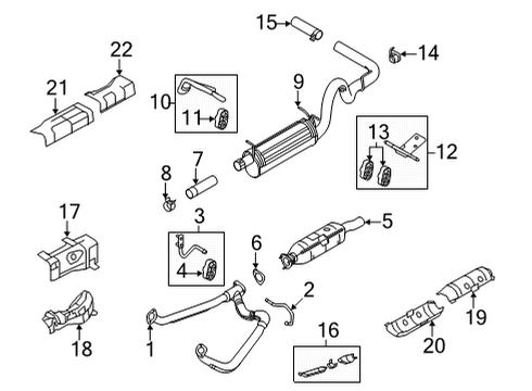 2016 Ford E-350 Super Duty Exhaust Components Muffler & Pipe Diagram for 9C2Z-5246-C