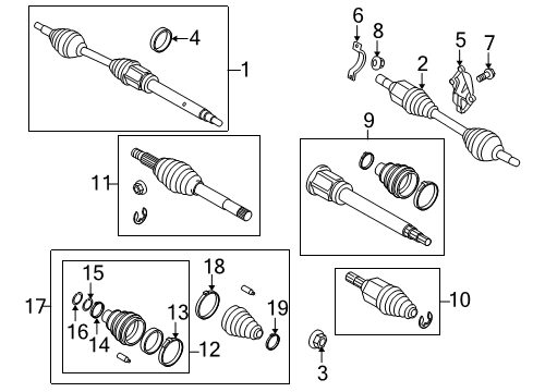 2012 Ford Transit Connect Drive Axles - Front Outer CV Joint Diagram for 9T1Z-3A329-A