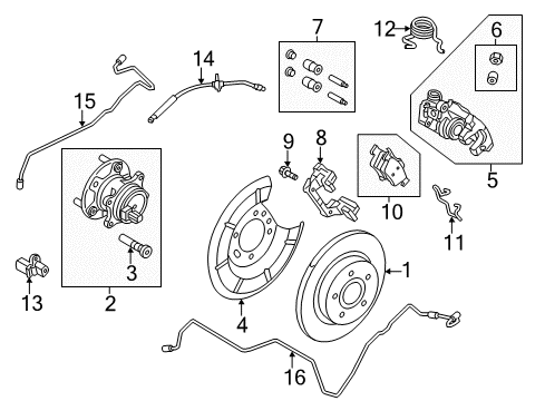 2017 Ford Focus Rear Brakes Hub & Bearing Assembly Diagram for G1FZ-1104-A