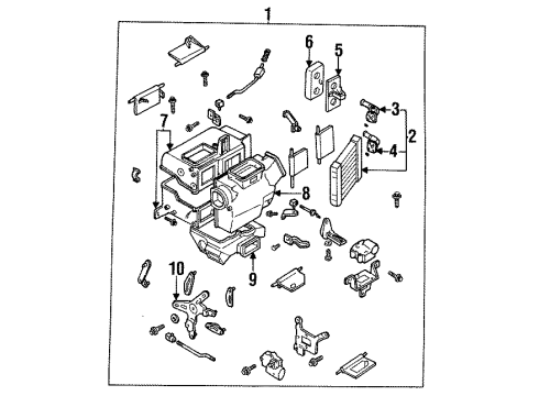 1996 Mercury Villager A/C Evaporator & Heater Components Heater Core Diagram for F3XY-18476-B