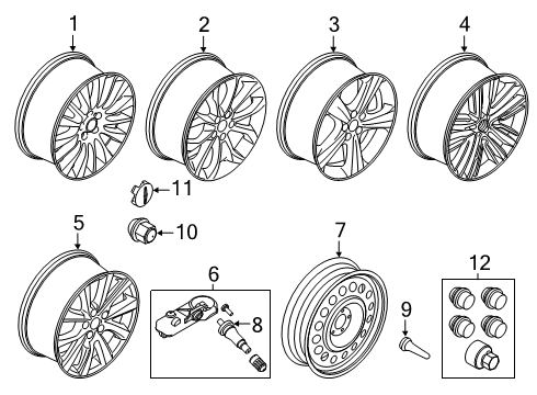 2015 Lincoln MKC Wheels Wheel, Alloy Diagram for EJ7Z-1007-B