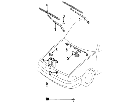 1994 Ford Escort Wiper & Washer Components Washer Reservoir Diagram for F1CZ17618B