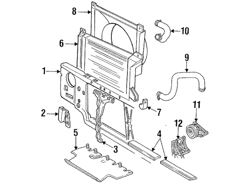 1997 Ford F-250 HD Radiator & Components, Radiator Support, Belts & Pulleys Radiator Assembly Diagram for F2TZ-8005-W