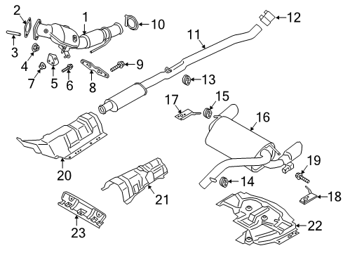 2017 Ford Focus Exhaust Components Front Bracket Diagram for G1FZ-5K291-A