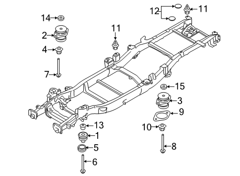 2020 Ford F-150 Frame & Components Mount Bolt Retainer Bracket Diagram for 9L3Z-5R084-B