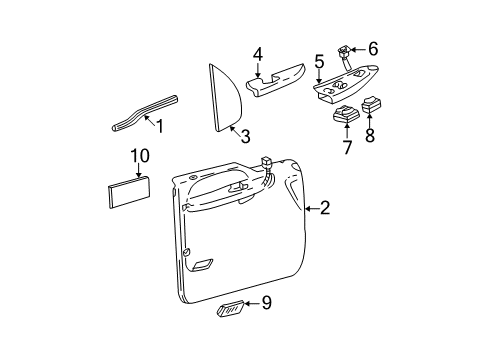 1999 Ford F-250 Super Duty Rear Door Switch Housing Diagram for F81Z-14527-AAC