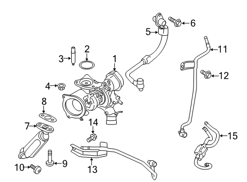 2016 Ford Fiesta Turbocharger Oil Outlet Tube Diagram for BM5Z-6L092-D