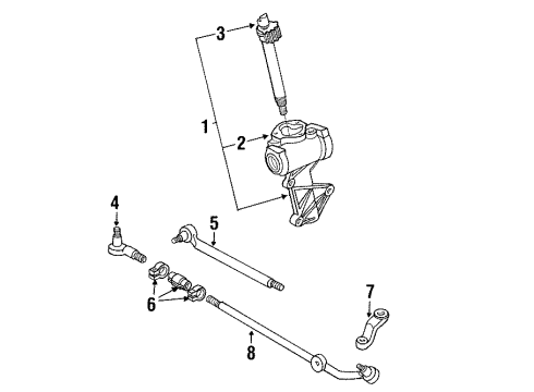 1990 Ford F-150 P/S Pump & Hoses, Steering Gear & Linkage Center Link Diagram for E8TZ-3304-A