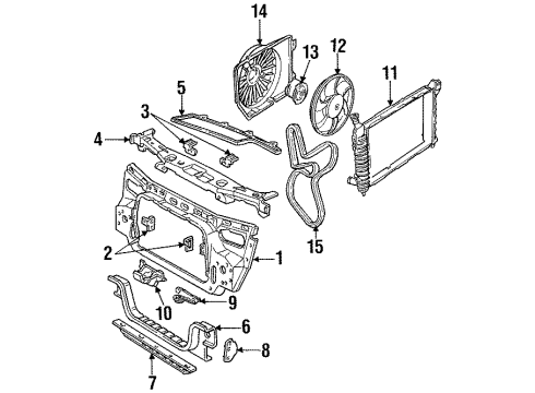 1993 Ford Taurus Belts & Pulleys Serpentine Idler Pulley Diagram for F4DZ-6C348-C