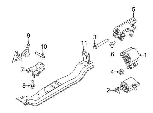 2019 Ford F-250 Super Duty Engine & Trans Mounting Transmission Support Diagram for BC3Z-6028-A