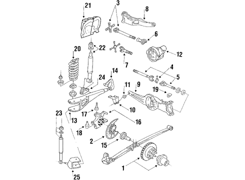 1985 Ford Bronco Front Suspension Components, Stabilizer Bar Spring Diagram for F4TZ-5310-B