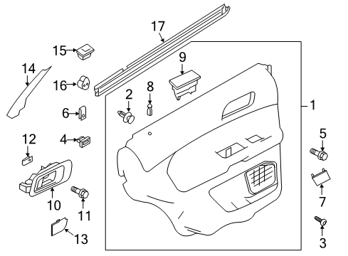 2011 Ford Explorer Rear Door Pull Handle Diagram for BB5Z-78275A18-AA