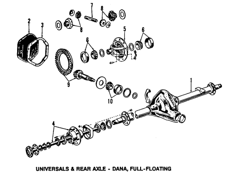 1985 Ford F-350 Rear Axle, Differential, Propeller Shaft Companion Flange Diagram for E8TZ-4851-A