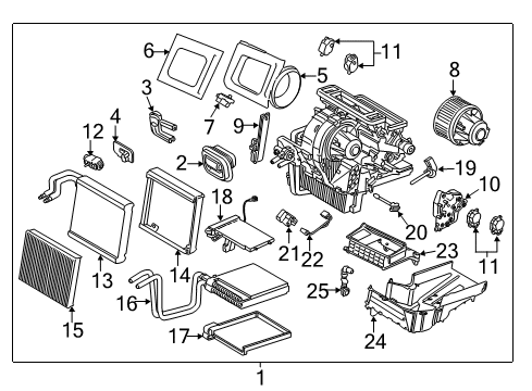 2017 Ford Escape Air Conditioner Heater Core Diagram for F1FZ-18476-A