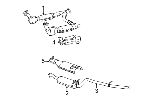 2003 Ford Expedition Exhaust Components Extension Pipe Diagram for 5L1Z-5202-AA