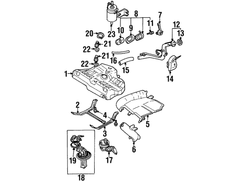 2001 Ford Escort Fuel System Components Fuel Pump Diagram for XS4Z-9H307-AB