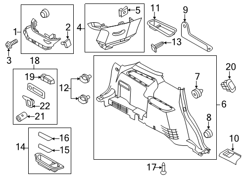 2014 Ford Explorer Power Seats Utility Tray Diagram for BB5Z-7813530-AA