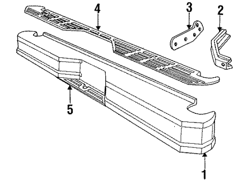 1993 Ford F-150 Rear Bumper Face Bar Diagram for F2TZ-17906-A