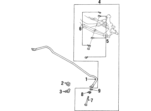 2000 Ford Escort Stabilizer Bar & Components - Rear Stabilizer Link Diagram for F5CZ-5A486-AB