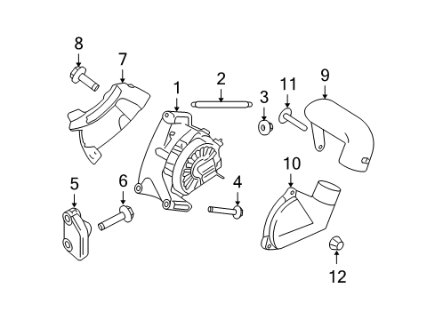 2008 Ford Escape Alternator Air Duct Diagram for 5L8Z-10C392-AA
