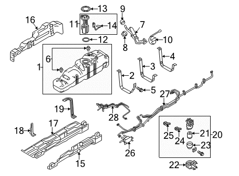 2015 Ford F-250 Super Duty Fuel System Components Support Strap Diagram for BC3Z-9054-A
