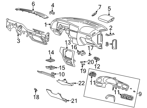 2006 Ford Taurus Instrument Panel Column Cover Diagram for 2F1Z-5404459-AAB