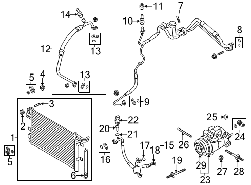 2013 Lincoln MKS Air Conditioner Tube Assembly Diagram for BA8Z-19972-A