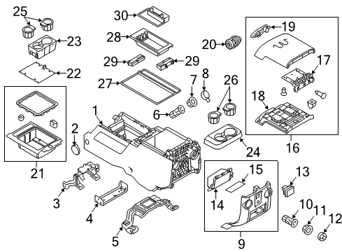 2013 Ford F-350 Super Duty Front Console Lock Cylinder Diagram for BC3Z-2806082-B