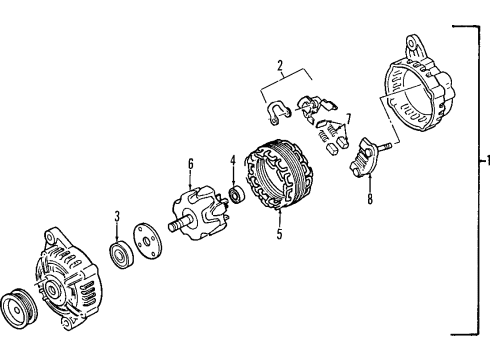 1996 Mercury Villager Alternator Pulley Diagram for F6XZ10344AA
