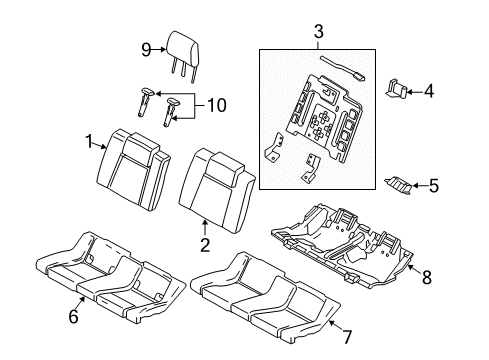 2014 Ford Mustang Rear Seat Components Cushion Cover Diagram for AR3Z-6363804-AB