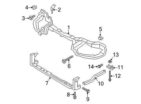 2017 Ford Escape Radiator Support Support Bracket Nut Diagram for -W520722-S300