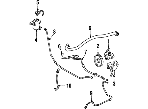 2000 Ford Windstar P/S Pump & Hoses, Steering Gear & Linkage Pressure Hose Diagram for 2F2Z-3A719-AA