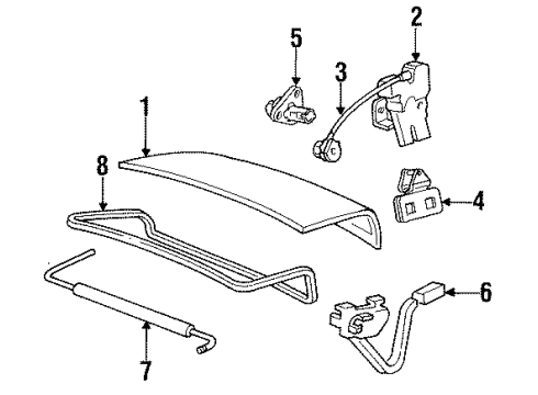 1993 Mercury Sable Trunk Lid Latch Diagram for F24Y-5443200-C