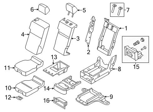 2013 Ford F-150 Front Seat Components Headrest Cover Diagram for BL3Z-15610A62-GA