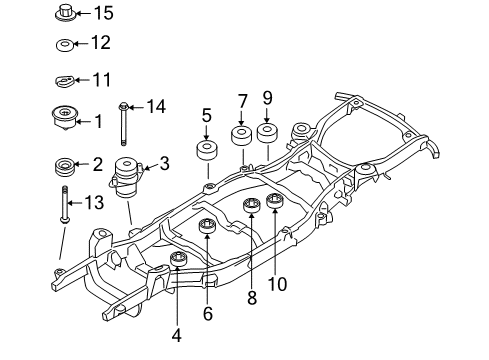 2003 Ford Explorer Frame & Components Absorber Diagram for 1L2Z-1000155-CA