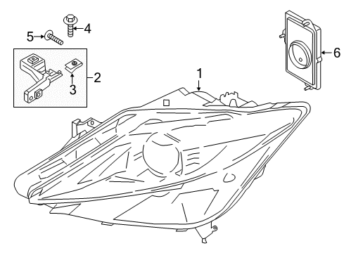 2014 Lincoln MKZ Headlamps Headlamp Assembly Diagram for DP5Z-13008-S
