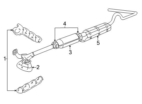 1993 Ford E-350 Econoline Club Wagon Exhaust Components, Exhaust Manifold Manifold Diagram for E3TZ-9430-A